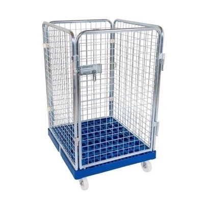 Gitterbur med rød plastbund, 815 x 724 x 1210 mm