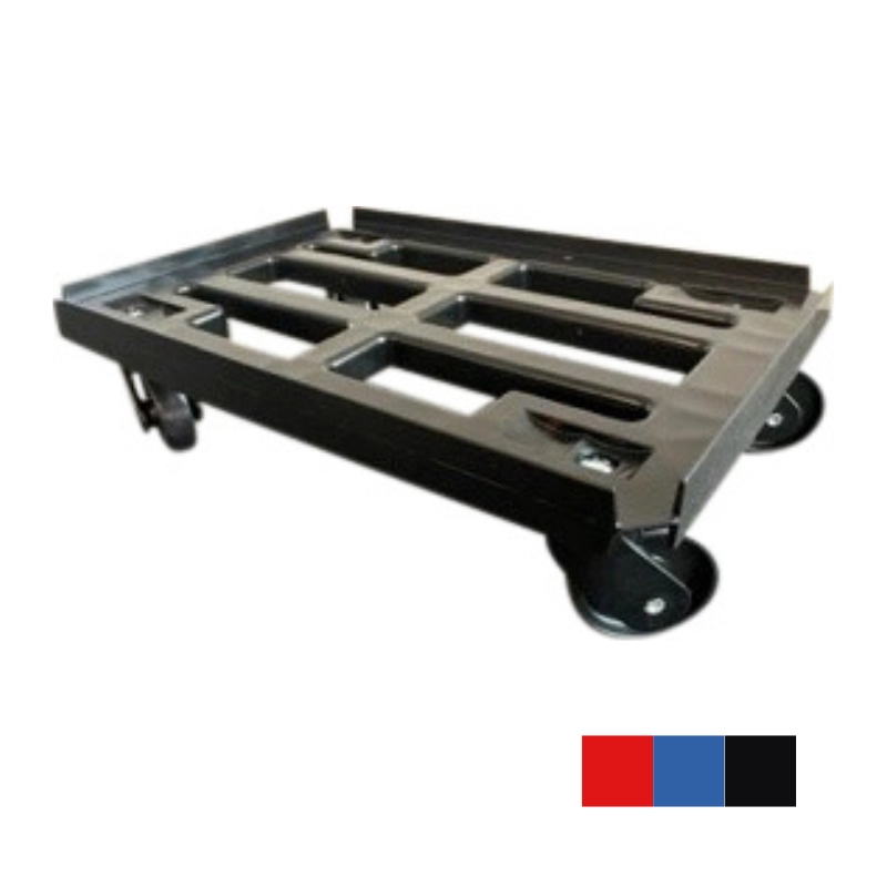 Møbelhund 600x400 mm, m. plasthjul, rustfri