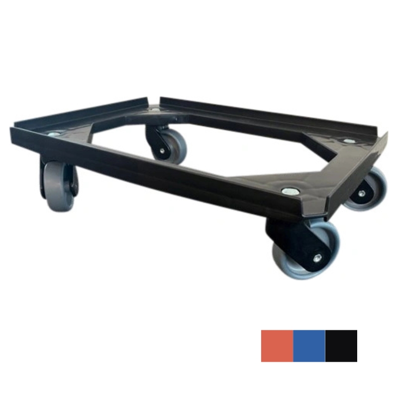 Møbelhund 600x400 mm, m. gummihjul, rustfri