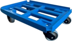 Møbelhund 600x400 mm, m. gummihjul, blå