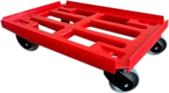 Møbelhund 600x400 mm, m. gummihjul, rød